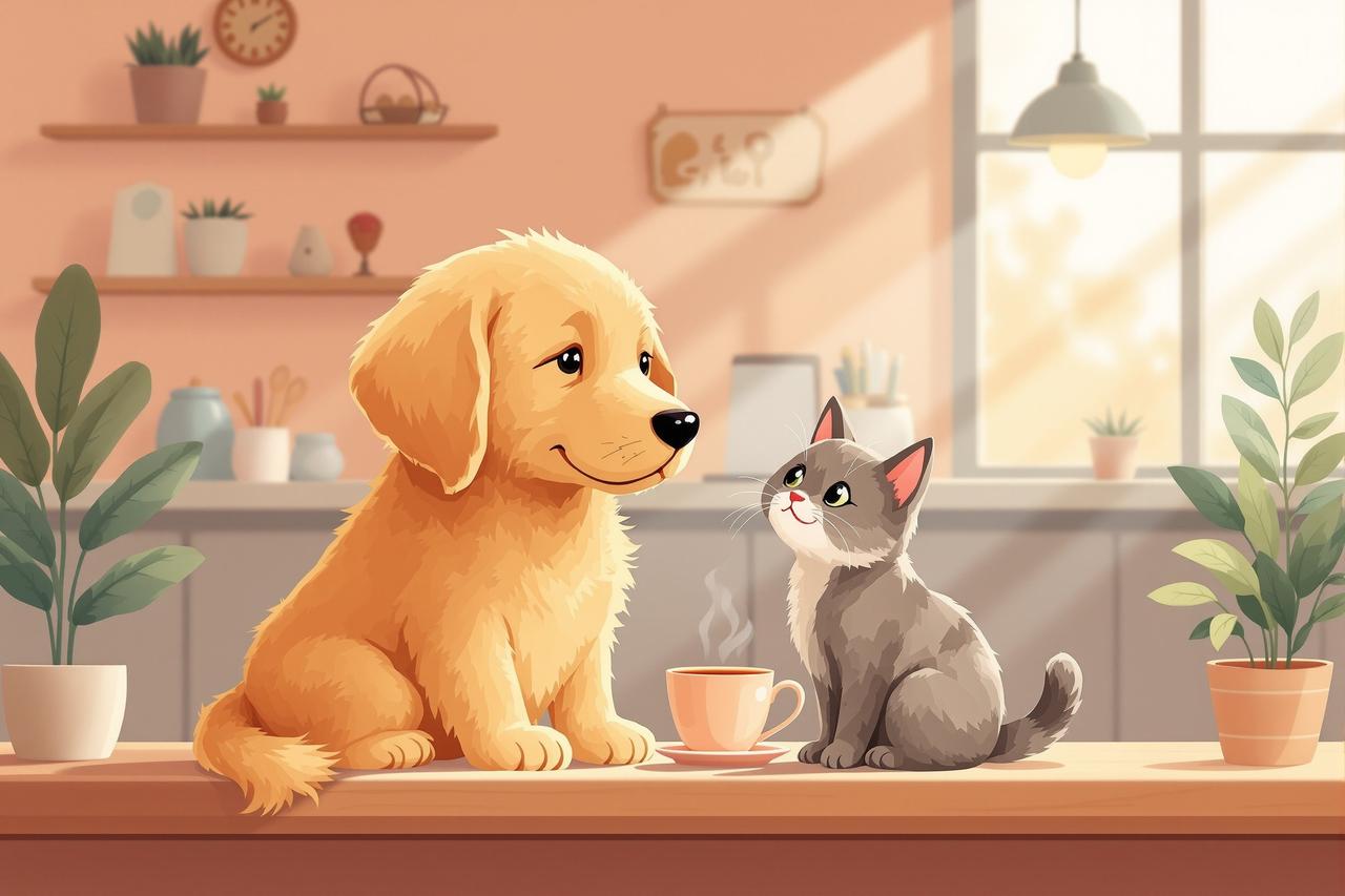 短剧库夸克 - 《咖啡店的猫》第8集：新来的小金毛